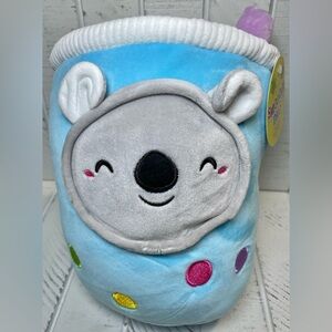 Smoochy Pals Boba Animal Plush Blue Drink Rainbow Boba Koala Stuffed Animal NWT